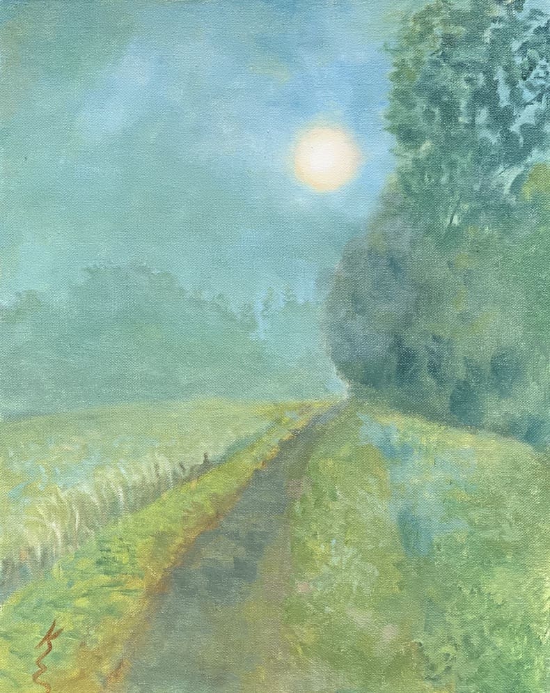 Early Sun oil painting by Kate Emery