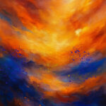 Echoes Beneath Flame Abstract Art Print